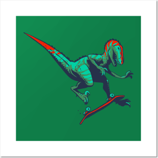 Kickflip Raptor Posters and Art